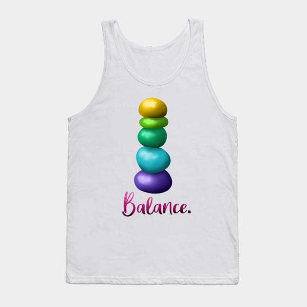 Balance. (Shiny Rainbow Stacked Rocks) Tank Top by KelseyLovelle